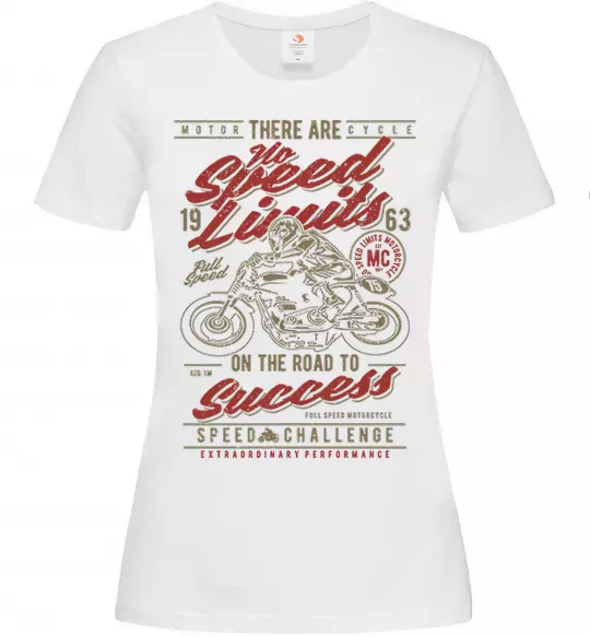 Женская футболка No Speed Limits Белый фото