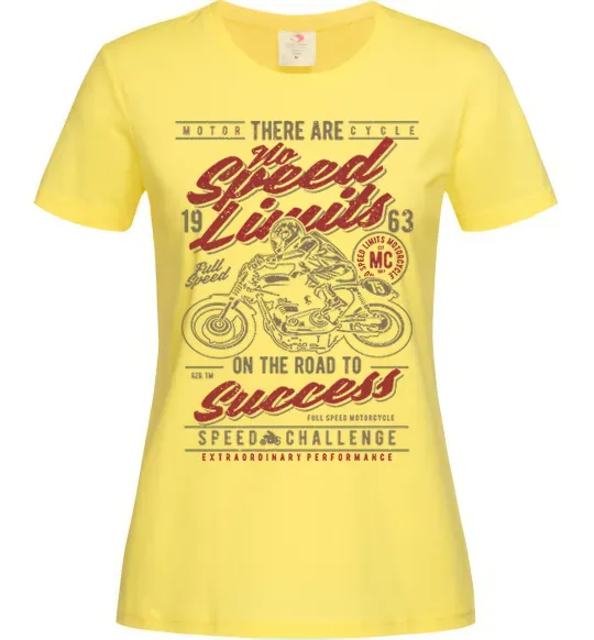 Женская футболка No Speed Limits Лимонный фото