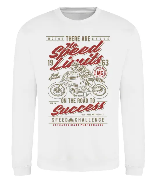 Свитшот No Speed Limits Белый фото