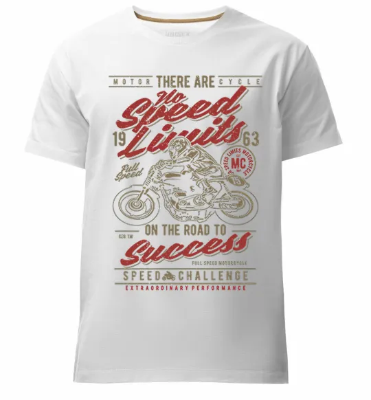 Мужская премиум футболка No Speed Limits Белый фото
