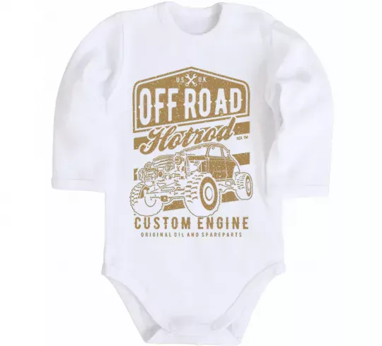 Дитячий бодік Offroad Hotrod Білий фото