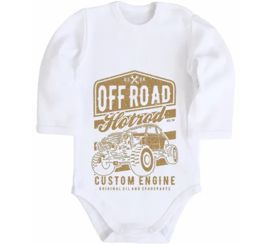 Детский боди Offroad Hotrod Белый фото
