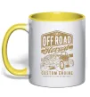 Чашка з кольоровою ручкою Offroad Hotrod Лимонний фото