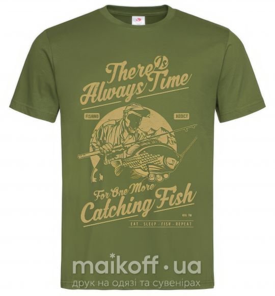Мужская футболка One More Catching Fish Оливковый фото
