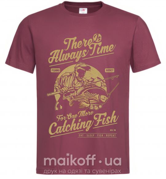 Мужская футболка One More Catching Fish Бордовый фото