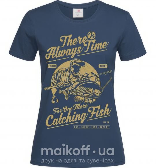Жіноча футболка One More Catching Fish Темно-синій фото