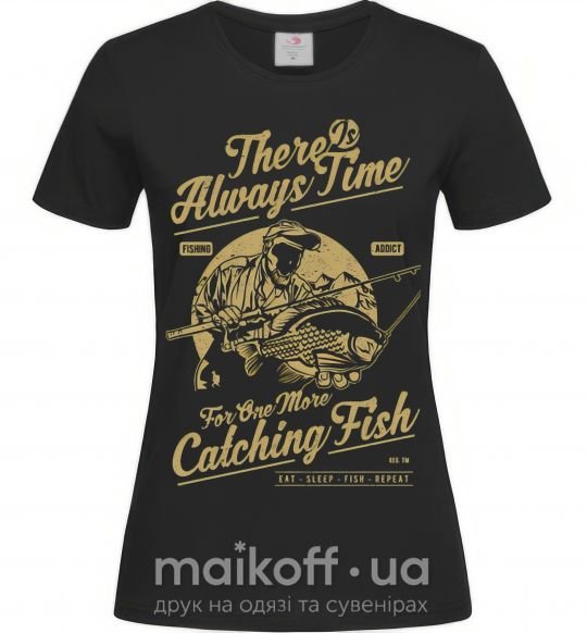 Жіноча футболка One More Catching Fish Чорний фото