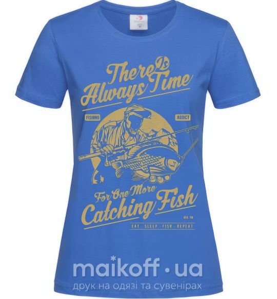 Женская футболка One More Catching Fish Ярко-синий фото