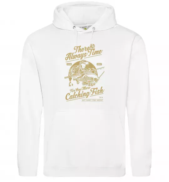 Мужская толстовка (худи) One More Catching Fish Белый фото