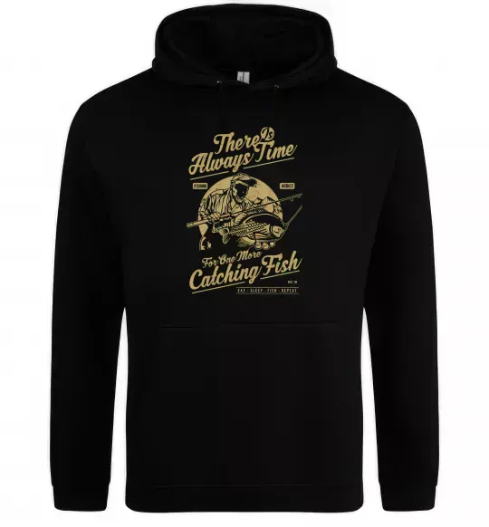 Женская толстовка (худи) One More Catching Fish Черный фото