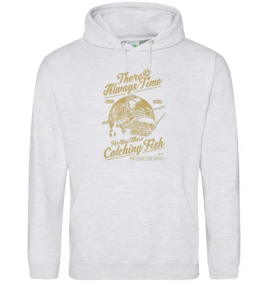 Женская толстовка (худи) One More Catching Fish Серый меланж фото