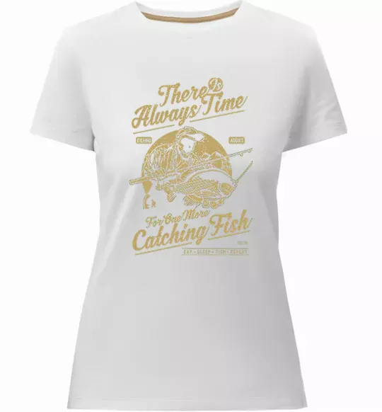 Жіноча преміум футболка One More Catching Fish Білий фото