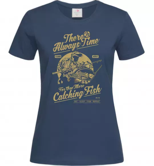 Женская футболка One More Catching Fish Темно-синий фото
