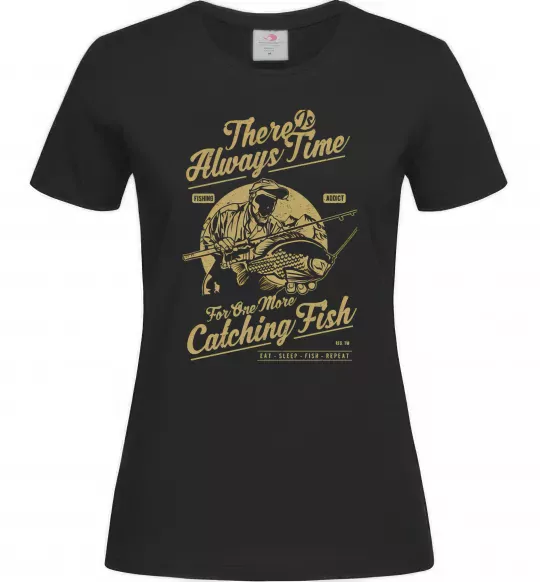 Женская футболка One More Catching Fish Черный фото