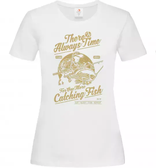 Женская футболка One More Catching Fish Белый фото