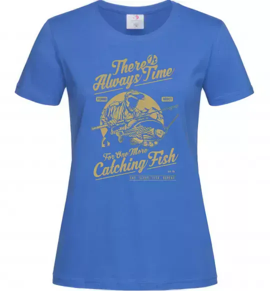 Женская футболка One More Catching Fish Ярко-синий фото