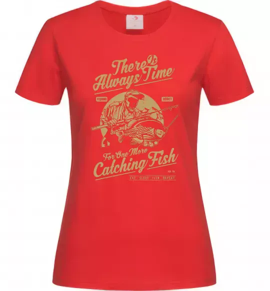 Женская футболка One More Catching Fish Красный фото