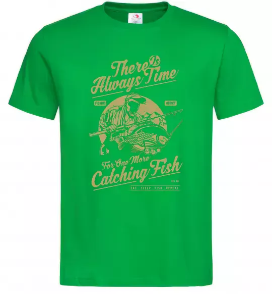 Мужская футболка One More Catching Fish Зеленый фото