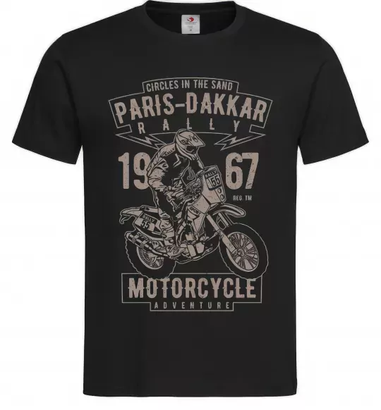 Мужская футболка Paris Dakkar Rally Motorcycle Черный фото