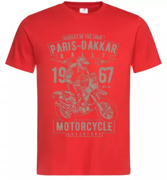 Мужская футболка Paris Dakkar Rally Motorcycle Красный фото