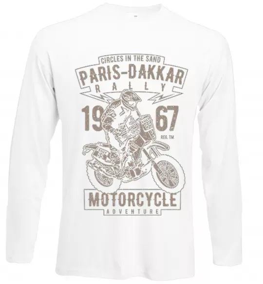 Лонгслив Paris Dakkar Rally Motorcycle Белый фото