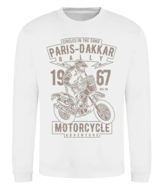 Світшот Paris Dakkar Rally Motorcycle Білий фото