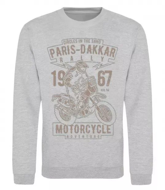 Світшот Paris Dakkar Rally Motorcycle Сірий меланж фото
