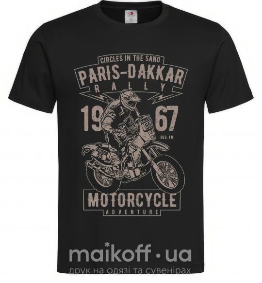 Мужская футболка Paris Dakkar Rally Motorcycle Черный фото