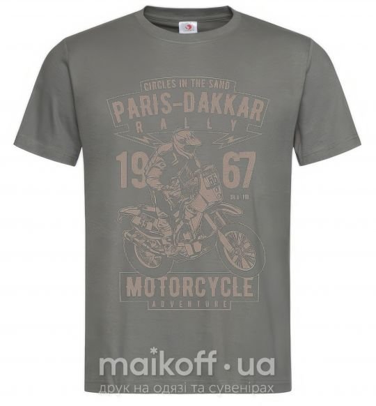 Чоловіча футболка Paris Dakkar Rally Motorcycle Графіт фото