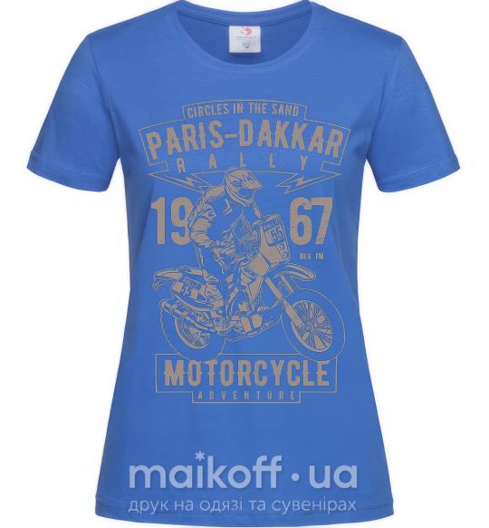 Жіноча футболка Paris Dakkar Rally Motorcycle Яскраво-синій фото