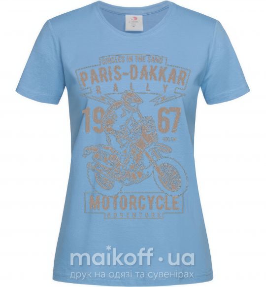 Жіноча футболка Paris Dakkar Rally Motorcycle Блакитний фото