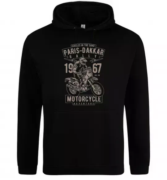 Чоловіча толстовка (худі) Paris Dakkar Rally Motorcycle Чорний фото