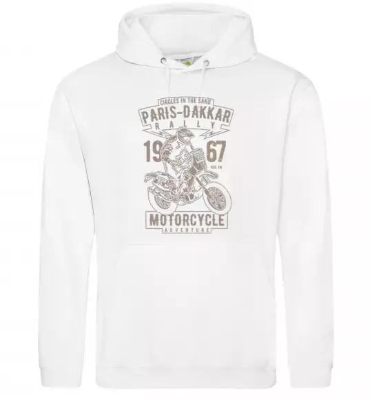 Жіноча толстовка (худі) Paris Dakkar Rally Motorcycle Білий фото