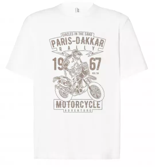 Футболка Оверсайз Paris Dakkar Rally Motorcycle Білий фото