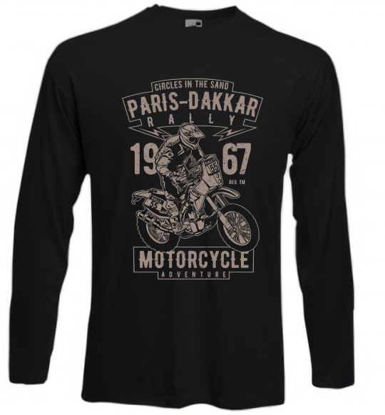 Лонгслів Paris Dakkar Rally Motorcycle Чорний фото