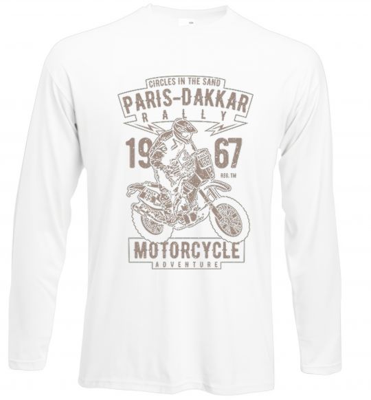 Лонгслів Paris Dakkar Rally Motorcycle Білий фото