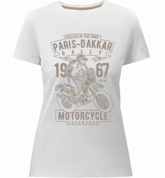 Женская премиум футболка Paris Dakkar Rally Motorcycle Белый фото