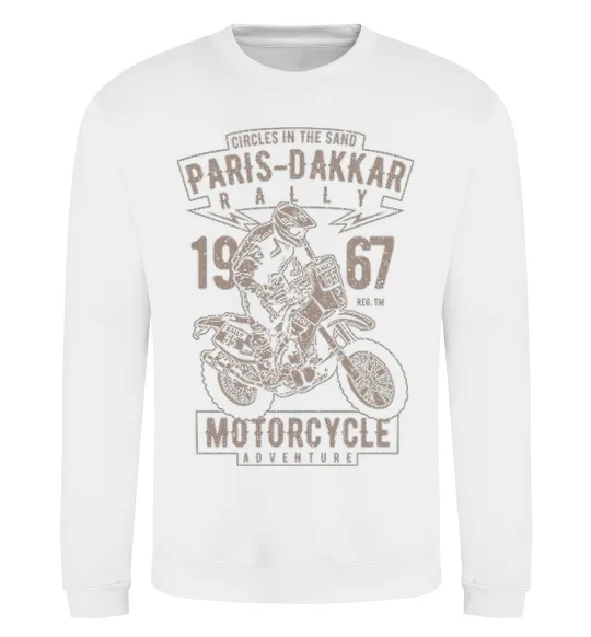 Світшот Paris Dakkar Rally Motorcycle Білий фото