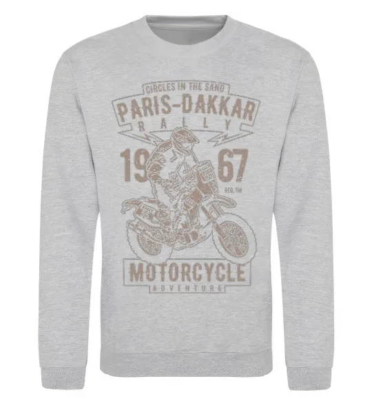 Світшот Paris Dakkar Rally Motorcycle Сірий меланж фото