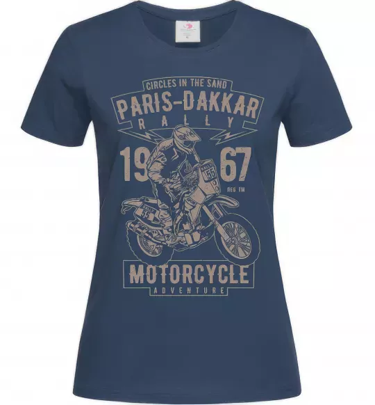 Женская футболка Paris Dakkar Rally Motorcycle Темно-синий фото