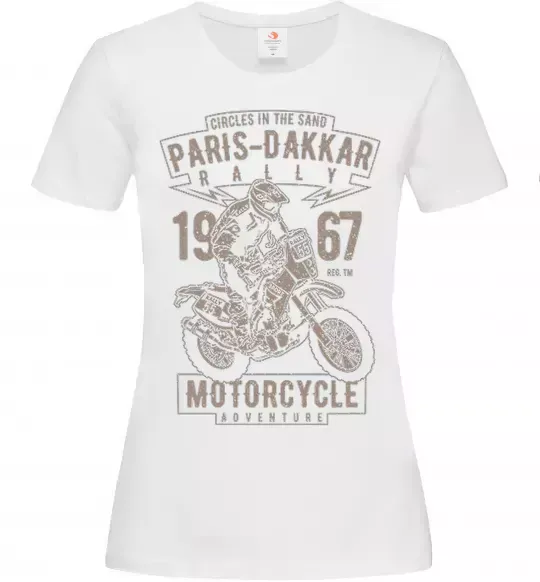Женская футболка Paris Dakkar Rally Motorcycle Белый фото