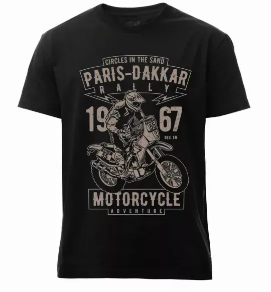Мужская премиум футболка Paris Dakkar Rally Motorcycle Черный фото