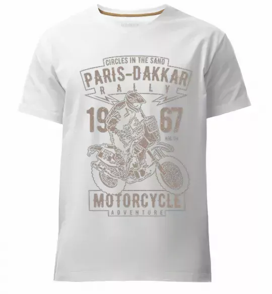 Мужская премиум футболка Paris Dakkar Rally Motorcycle Белый фото