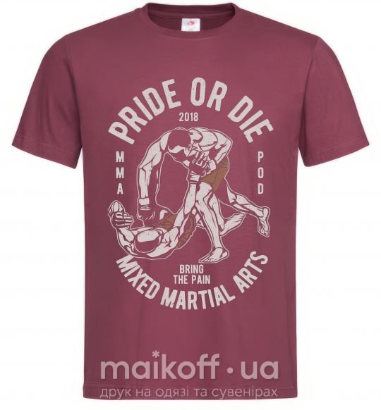 Чоловіча футболка Pride Or Die Бордовий фото