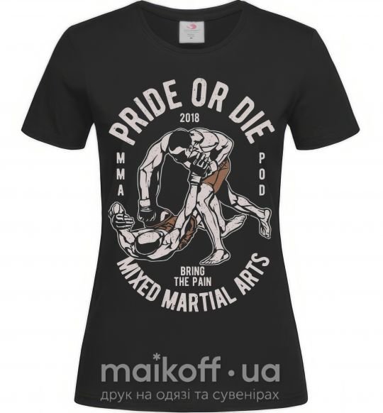 Жіноча футболка Pride Or Die Чорний фото