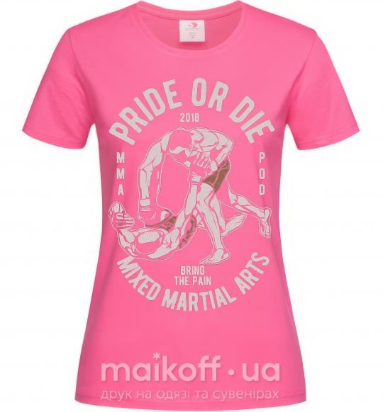 Жіноча футболка Pride Or Die Яскраво-рожевий фото