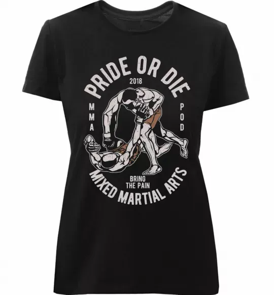 Женская премиум футболка Pride Or Die Черный фото