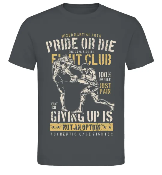 Чоловіча футболка Pride Or Die Fight club Графіт фото