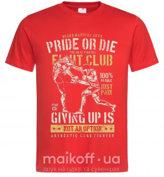Мужская футболка Pride Or Die Fight club Красный фото