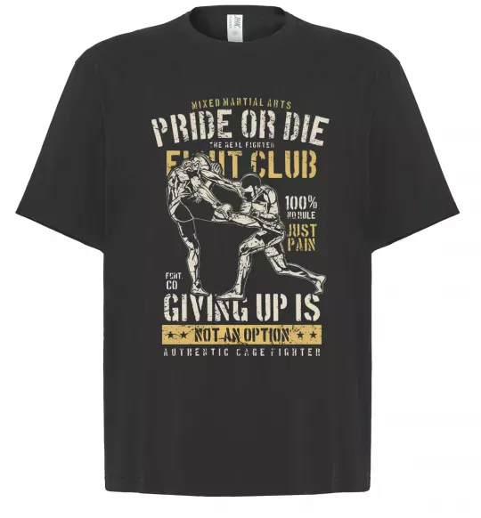 Футболка Оверсайз Pride Or Die Fight club Чорний фото